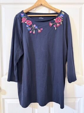 Talbots Blue Long-Sleeve Tee XL